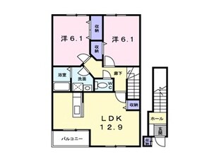 中条駅 徒歩8分 2階の物件間取画像